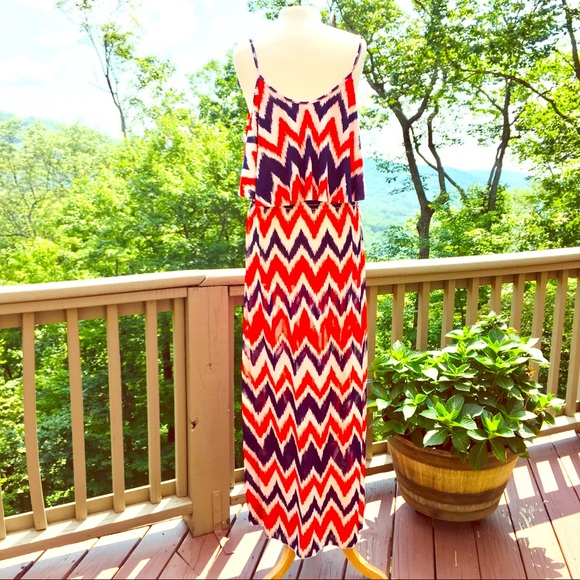 ♥️NWT Chevron Print Maxi Dress Sz. XL - Picture 5 of 6